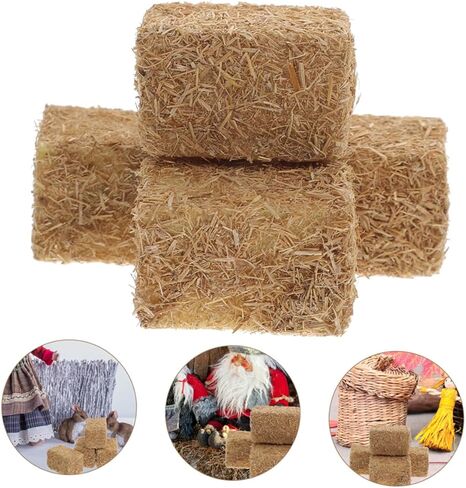 FRCOLOR Mini Faux Hay Bales 12Pcs Miniature Straw Haystack Decor for Dollhouse Garden Autumn Harvest DIY Scene Layout Craft Supplies in Saudi Arabia