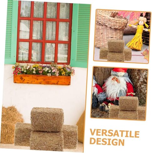 FRCOLOR Mini Faux Hay Bales 12Pcs Miniature Straw Haystack Decor for Dollhouse Garden Autumn Harvest DIY Scene Layout Craft Supplies in Saudi Arabia