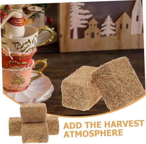 FRCOLOR Mini Faux Hay Bales 12Pcs Miniature Straw Haystack Decor for Dollhouse Garden Autumn Harvest DIY Scene Layout Craft Supplies in Saudi Arabia