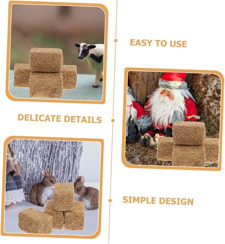 FRCOLOR Mini Faux Hay Bales 12Pcs Miniature Straw Haystack Decor for Dollhouse Garden Autumn Harvest DIY Scene Layout Craft Supplies in Saudi Arabia