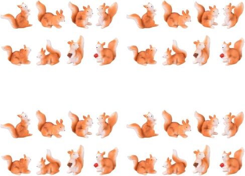 GANAZONO 32Pcs Miniature Squirrel Adornments Vibrant Resin Micro Landscape Ornaments for Garden Decor Cute Animal Figurines for Fairy Gardens and Crafts Compact for Easy Placement in Saudi Arabia
