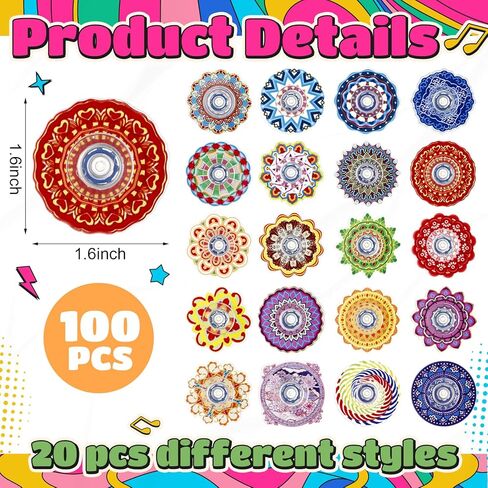 Soulchen 100 Pack Mini Fidget Spinner Toys Valentines Party Favors Basket Goodie Bag Filler Gift, Stress Relief Sensory Toy for Children, Teens, Adults, Treasure Box Stuffers Classroom Prizes Supplies in Saudi Arabia