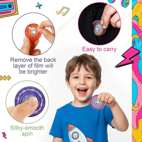 Soulchen 100 Pack Mini Fidget Spinner Toys Valentines Party Favors Basket Goodie Bag Filler Gift, Stress Relief Sensory Toy for Children, Teens, Adults, Treasure Box Stuffers Classroom Prizes Supplies in Saudi Arabia