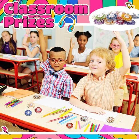Soulchen 100 Pack Mini Fidget Spinner Toys Valentines Party Favors Basket Goodie Bag Filler Gift, Stress Relief Sensory Toy for Children, Teens, Adults, Treasure Box Stuffers Classroom Prizes Supplies in Saudi Arabia