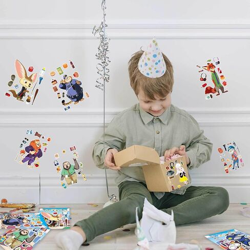 24 قطعة من ملصقات Zoot 2 تصنع وجهًا - 8 تصميمات Jud Hopps Nic Wilde Anime اللطيفة من ملصقات مدينة الحيوانات الكرتونية اصنعها بنفسك لمحبي سجل القصاصات ومستلزمات حفلات أعياد الميلاد وهدايا الألعاب in Kuwait