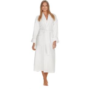 Terry Cloth Bathrobe by BOCA TERRY, Luxury Robe for Women, Plush White Cotton Hotel Spa Robes, M/L & 2X