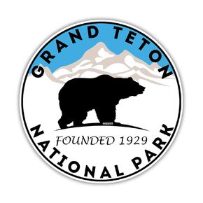 Grand Teton National Park Sticker Decal 3" Indoor Or Outdoor Vinyl Skiing Made In America Wyoming Bear