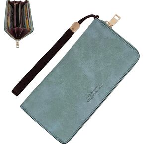 PORT&LOTUS Zipper Wallet for Women Wristlet Wallets for Women Small PU Leather Purse for Women Womens Small Clutch Handbag
