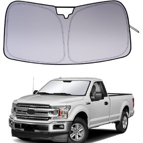 JDMCAR Foldable Windshield Sunshade Compatible with 2015 2016 2017 2018 2019 2020 Ford F150 (Lariat, King Ranch, Platinum, Limited Raptor), Car Interior Front Window Sunshade for Sun Heat Protection