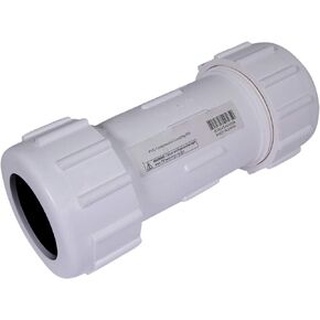 Midline Valve 582DD100 PVC Compression Coupling Pipe Fitting; 1 in.; White Plastic