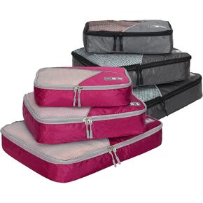 مجموعة مكعبات تعبئة هاينز إيجل 3 قطع لتنظيم أمتعة السفر، أحمر بنفسجي مع رمادي in Kuwait