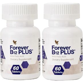 Forever Living | Forever B12 Plus 60 Tablets (Pack of 2) - B12 Plus Folic Acid, an Energy Supplement Combined w/Folic Acid Supplement, Supports The Immune System, Vitamin B to Energize and Protect