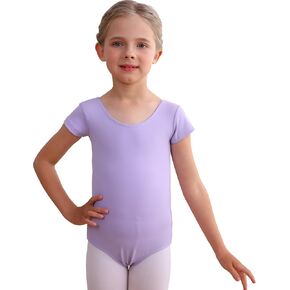 Mecceos Dance Ballet Leotards Basic Short Sleeve for Girls Toddler Gymnastics Outfit