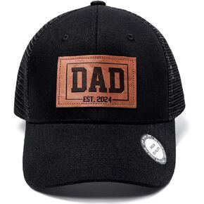 Dad Est 2024, Perfect New Father Gift, First Dad Hat Fathers Day Birthday Gifts for 1st Dad Papa Trucker Baseball Cap