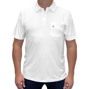Barber Strong The Barber Polo, Men's Black, Hair Repellent, Ultra Lightweight and Breathable Vented Mesh Side Panels, Moisture-Wicking 4-Way Stretch Fabric, L, Great for Pet Grooming