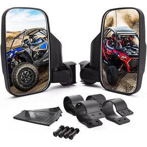 Motobiker UTV Side View Mirrors with 1.75" or 2" Roll Bar Cage, Adjustable Rear View Side Mirror Compatible with Polaris RZR,Kwasaki Teryx, Deere Gator, Yamaha Rhino and YXZ, RZR 2022