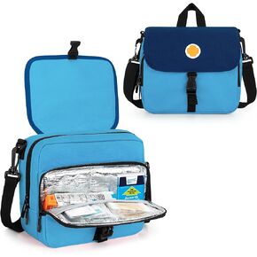 CURMIO Epipen Carrying Case, Insulated Medicine Supplies Bag with Shoulder Strap for 2 EpiPens, Auvi-Q, Spacer, Vials, Asthma Inhaler, Allergy Medicine Travel Bag, Pink