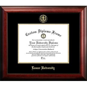 Campus Images TX994GED Lamar University Embossed Diploma Frame, 11" x 14", Gold