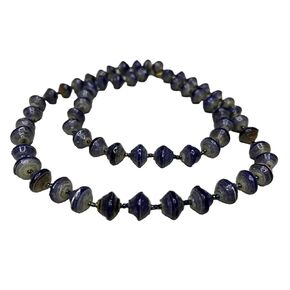 Paper Bead Necklace - Handmade in Uganda - African Jewelry - Fair Trade (Regular, Aqua Marine)