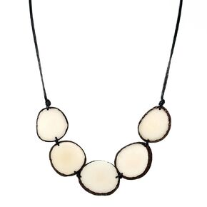 Tagua Necklace Chips in Natural Ivory White Handmade Fairtrade, Adjustable by Florama Natural Jewelry
