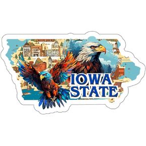 Iowa State Sticker | Vinyl Stickers & Waterproof Decals | Aesthetic Stickers for Laptops, Water Bottles, Phones & More | Cool Stickers for Adults, Teens | 1 Pack (4 x4x0.1")