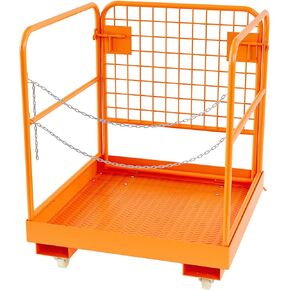 Forklift Safety Cage, Foldable Forklift Work Platform,36"x36"Forklift Man Basket 1200lbs Capacity with Protective Guardrail Chian for 1-3 People Drain Hole, Perfect for Aerial Work in Kuwait