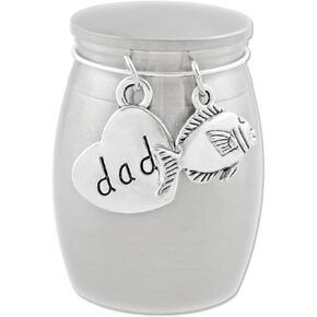Small Urn for Dad Fishing Keepsake Miniature Ashes Holder For Loss of Father For Cremation Ashes Fisherman Memorial