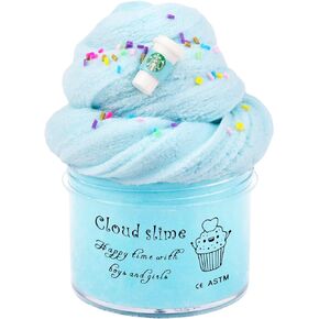 Blue Cloud Slime, Soft and Non-Sticky Slime Toy, Girls and Boys Stress Relief Creative DIY Toy, for Kids Education, Party Favor, Gift Birthday(7oz 200ml)
