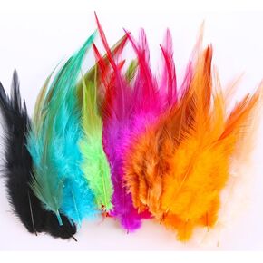 KTGCOZS Pack of 50 Assorted Hackles Rooster Saddle Fly Tying Feathers Materials Fly Tying DIY Materials