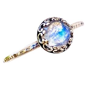 Moonstone Stacking Ring in Sterling Silver, Size 7, Elegant Gift for Women, Mom, Mothers Day, Graduate, Graduation, Weddings, Brides, Bridesmaids, Stacking Rings For Women, Wedding Jewelry For Her