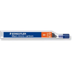 Staedtler Micro Mars Carbon Mechanical Pencil Lead, 0.9 mm, B, 60 mm x 12 (250 09 B)