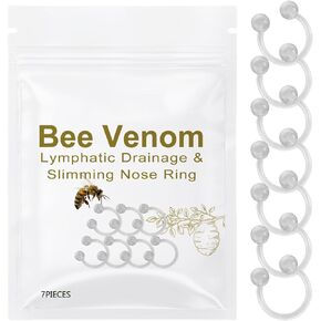 NIQIPOK Bee Venom Lymphatic Drainage Nose Ring,Can Speed Up Basal Metabolic Rate and Bee Vitality,Bee Venom Nose Ring