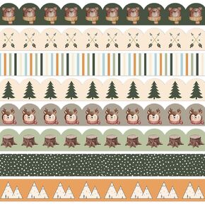 Whaline 82Ft Woodland Creature Bulletin Board Borders Cute Bear Deer Stump Tree Adhesive Trim Border for School Classroom Office Party Decoration