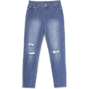 HUE Girls' Ripped Knee Denim Leggings