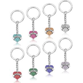 Hicarer 8 Pcs 2024 Nurse Keychain Bulk CNA Nurse Week Appreciation Gifts Nurse Party Favors Heart Nurse Keyring with Crystal Pendant for Nursing Student Doctor Birthday Thank You Gifts
