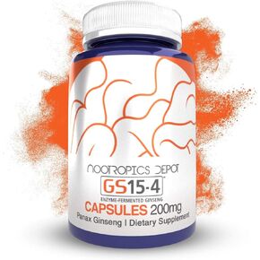 Nootropics Depot GS15-4 Panax Ginseng Extract Capsules | 200mg | 30 Count | Adaptogen Supplement | Ayurveda Herb | Supports Healthy Stress Levels