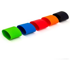 Grifiti Band Joes Grip الأربطة المطاطية 5 × 2 بوصة 5 عبوات طويلة الأمد متنوعة من السيليكون الملون قبضة الطبخ درجة الحرارة الباردة والأشعة فوق البنفسجية المقاومة للمواد الكيميائية البهلوانات الحرارية زجاجات المياه السفر الأربطة المطاطية