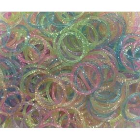 Generic Refill Bands Pack of 1200 Glitter Style 1 Rubber Bands with 50 S-Clips