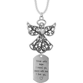 Persofine Guardian Angel for Car,Angel Car Mirror Charm,Car Mirror Decor Hanging,Birthday Valentines Day Gifts for Mom (Drive Safe Mom)