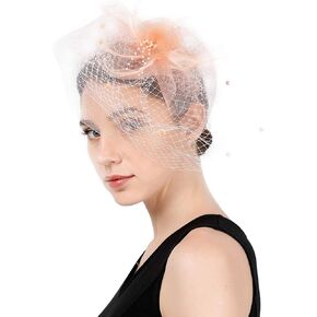 Flydreamfeathers Fascinator Hat for Women Tea Party Wedding Kenturky Derby Headband, 1920s Fascinator Hat