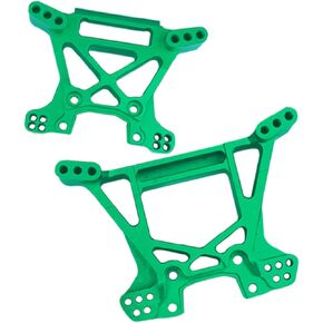 Alloy Front Rear Shock Tower Shock Mounts Upgrades Part for Rustler 4x4 VXL/Rustler 4x4 4WD RC Hops Up,Replaces 6738 6739,Green