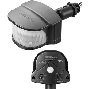 EDISHINE Motion Sensor, 240° & 360° Sensing Angle, Outdoor Motion Sensor 3 Modes, Replacement Motion Sensor, Automatic Dusk to Dawn Motion Sensor, Delay Time & 60FT Detection Range, Black, UL Listed
