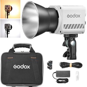 Godox ML60IIBi 60W LED Video Light Kit with Battery Handgrip, COB LED Monolight Bowens Mount, Bi-Color 2700-6500k Photography Lighting, AC/DC Power Support with App Control for Studio Live Streaming