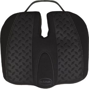 Dr. Scholl’s Posterior Seat Cushion, Memory Foam Seat Cushion for Cars, Max Support Charcoal-Infused Car Seat Cushion for Back Pain, Extra-Firm Seat Cushion, Odor-X Odor-resistant Seat Cushion - Black