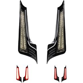MotoParAcc Smoked Fascia Panels Filler LED Brake Tail Lights, Auxiliary Support Insert Turn Signal Lights for Harley FLTRX Road Glide street glide Touring 2014-2023