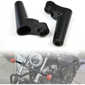 VEISUTOR Front Turn Signal Mounts Relocation Kit for Harley Sportsters, Black Motorcycle Turn Signal Indicator Relocation for Harley Sportsters Dyna FXR Accessories (2PCS)