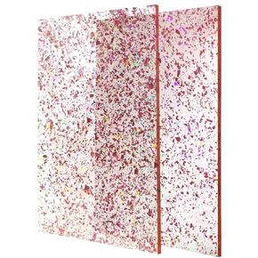 FaeliKnise Acrylic Sheets for Laser Cutting Transparent Glitter Plexiglass Sheet 1/8 Thick Sparkly Acrylic Sheet with Glitter, CO2 Laser Acrylic for Crafts Jewelry Display Sign(12x 8,White, 2)