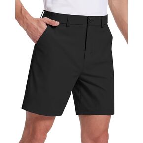SERAMY Men's Golf Dress Shorts 7 Inch Inseam 5 Pockets Stretch Lightweight Quick Dry Flat Front for Casual Work