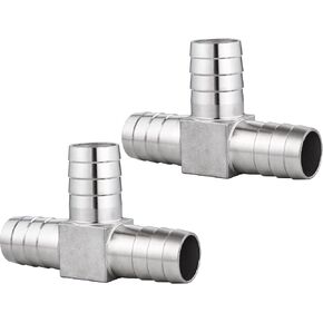 304 Stainless Steel 3/4" x 3/4" x 3/4" Hose Barb Fittings, Y Shape 3 Way Barb for Fuel/Gas/AIR/Lquid Ect Splitter (2 Packs)