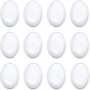 Enenes 30x40 mm Glass Cabochons, 50 PCS Oval Cabochon for Jewelry Making with Flat Backs Glass Dome Tiles Clear Cameo for Pendants and Crafts